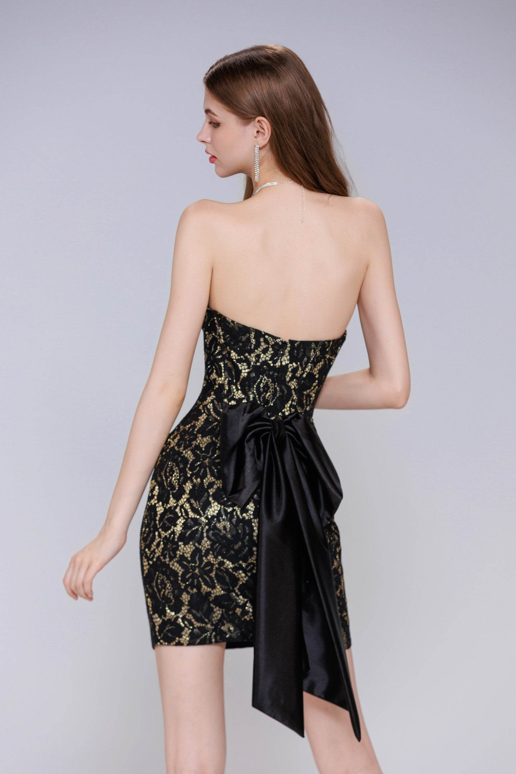 Sheath-Column Mini Lace Homecoming Dress CS0946 - COCOMELODY