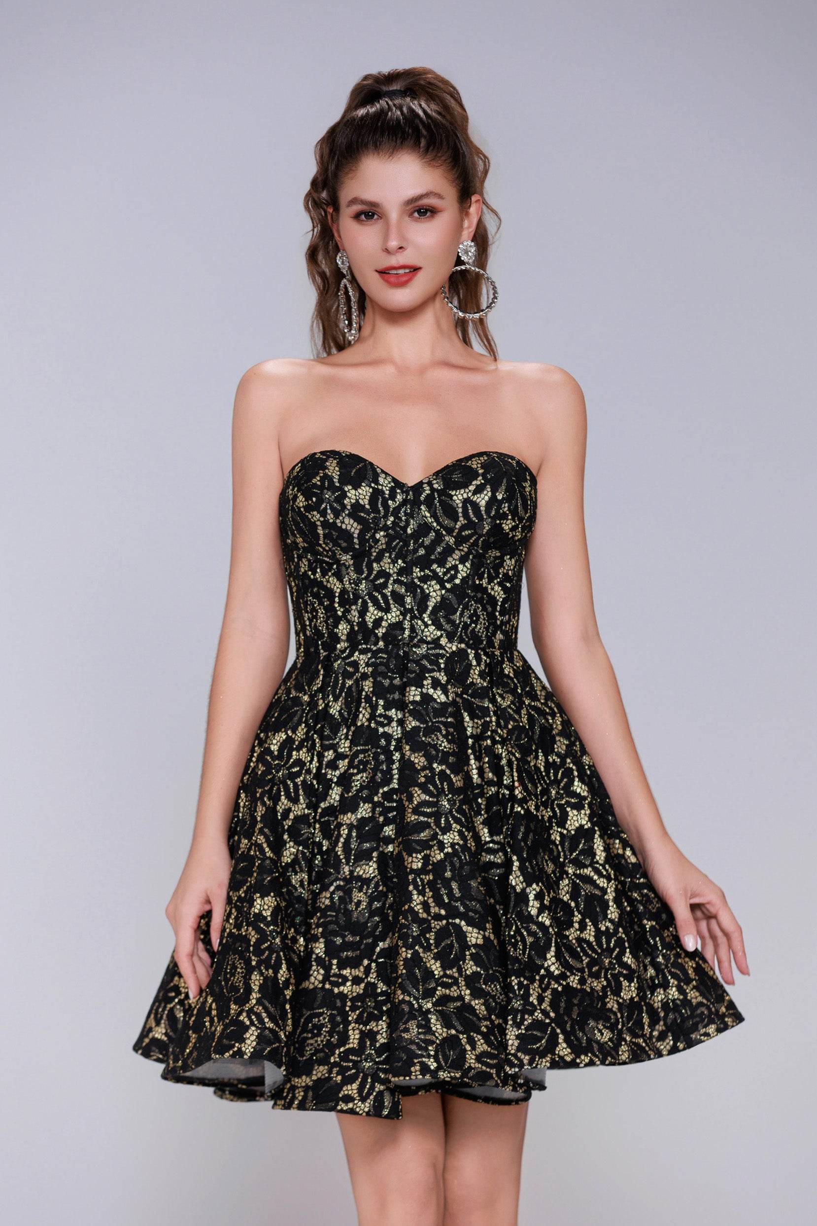 A-Line Mini Lace Homecoming Dress CS0947 - COCOMELODY