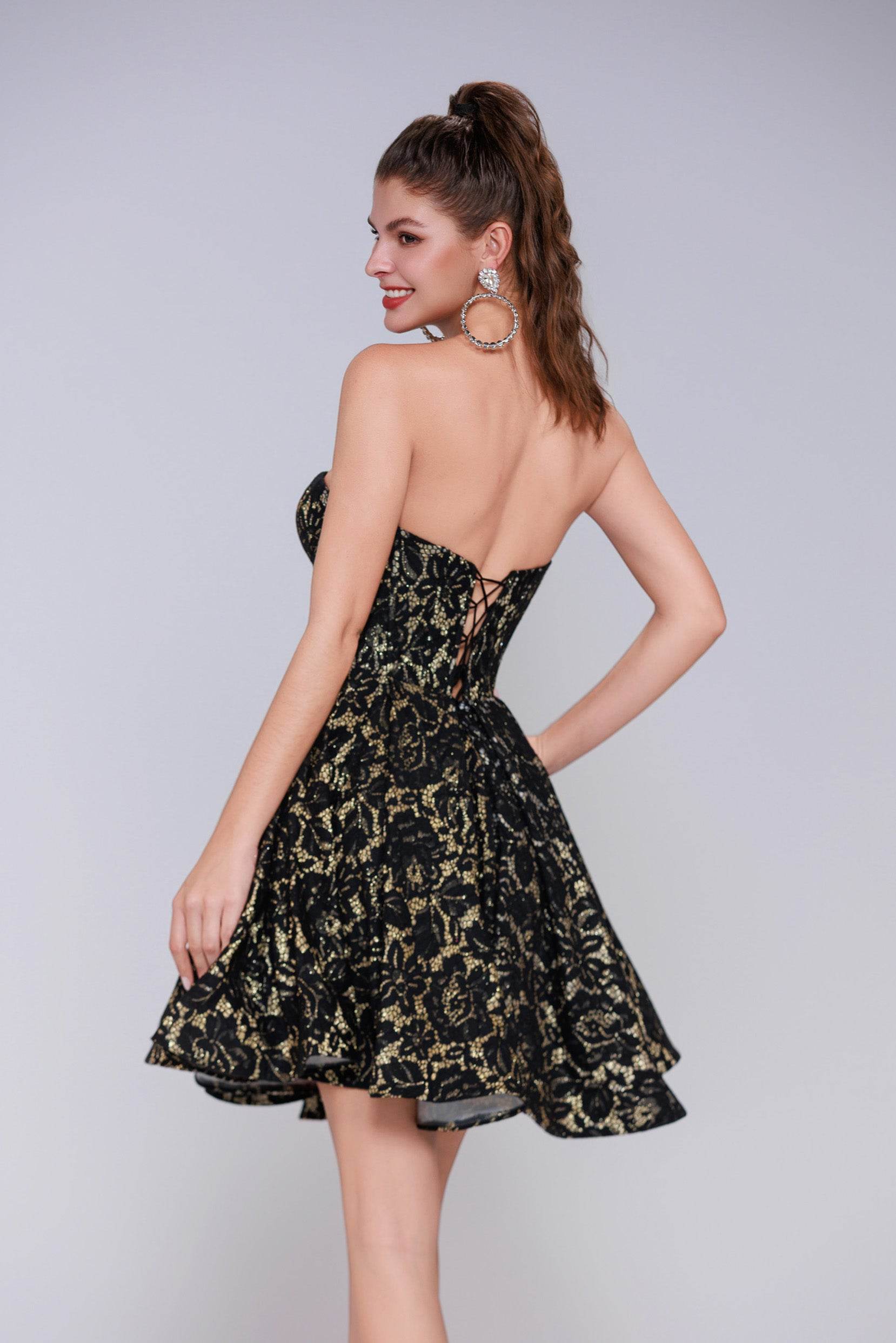A-Line Mini Lace Homecoming Dress CS0947 - COCOMELODY