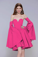 A-Line Mini Taffeta Homecoming Dress CS0950 - COCOMELODY