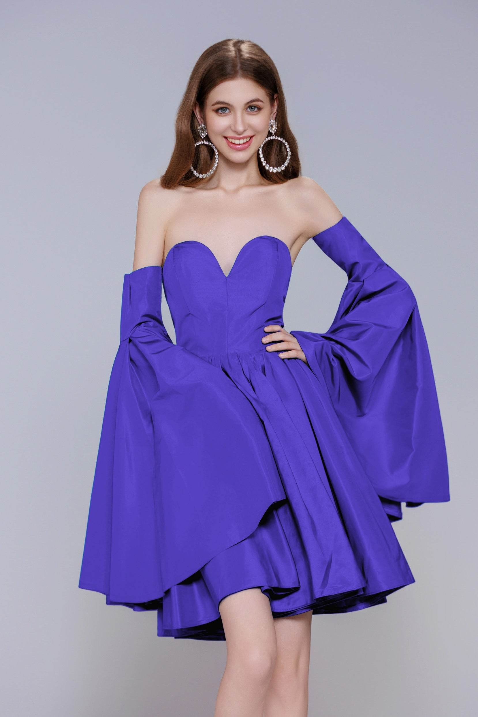 A-Line Mini Taffeta Homecoming Dress CS0950 - COCOMELODY