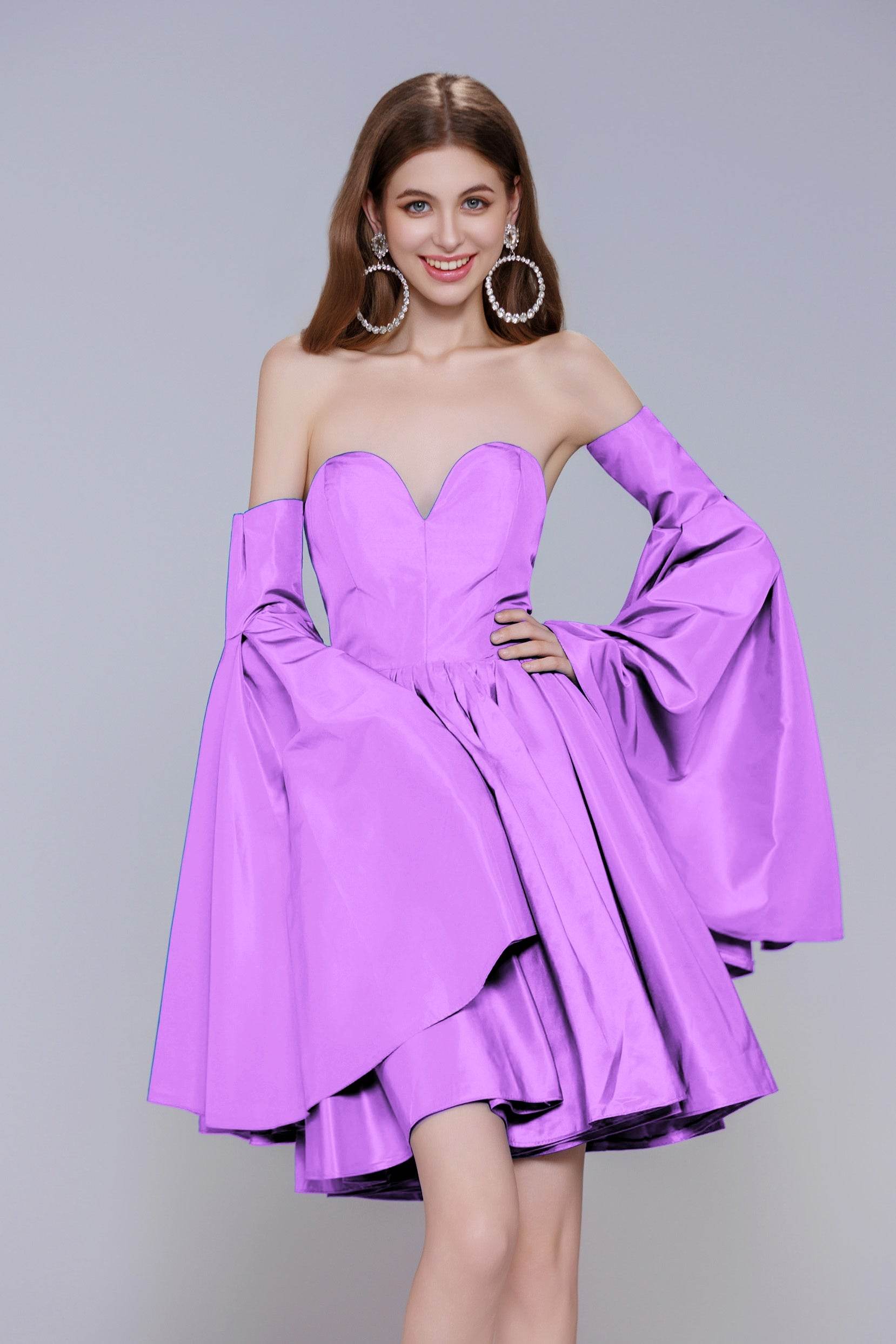 A-Line Mini Taffeta Homecoming Dress CS0950 - COCOMELODY