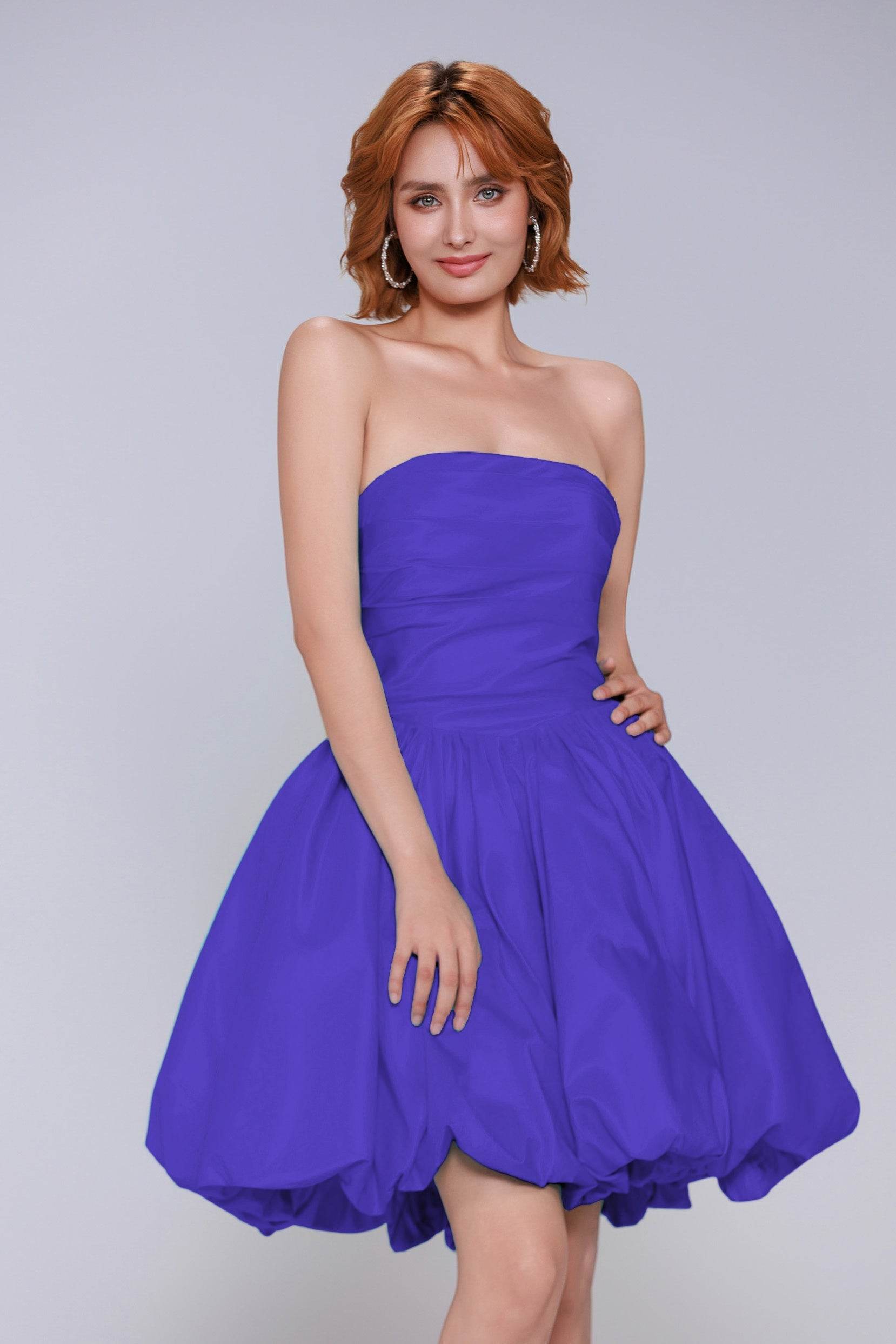 A-Line Mini Taffeta Homecoming Dress CS0951 - COCOMELODY