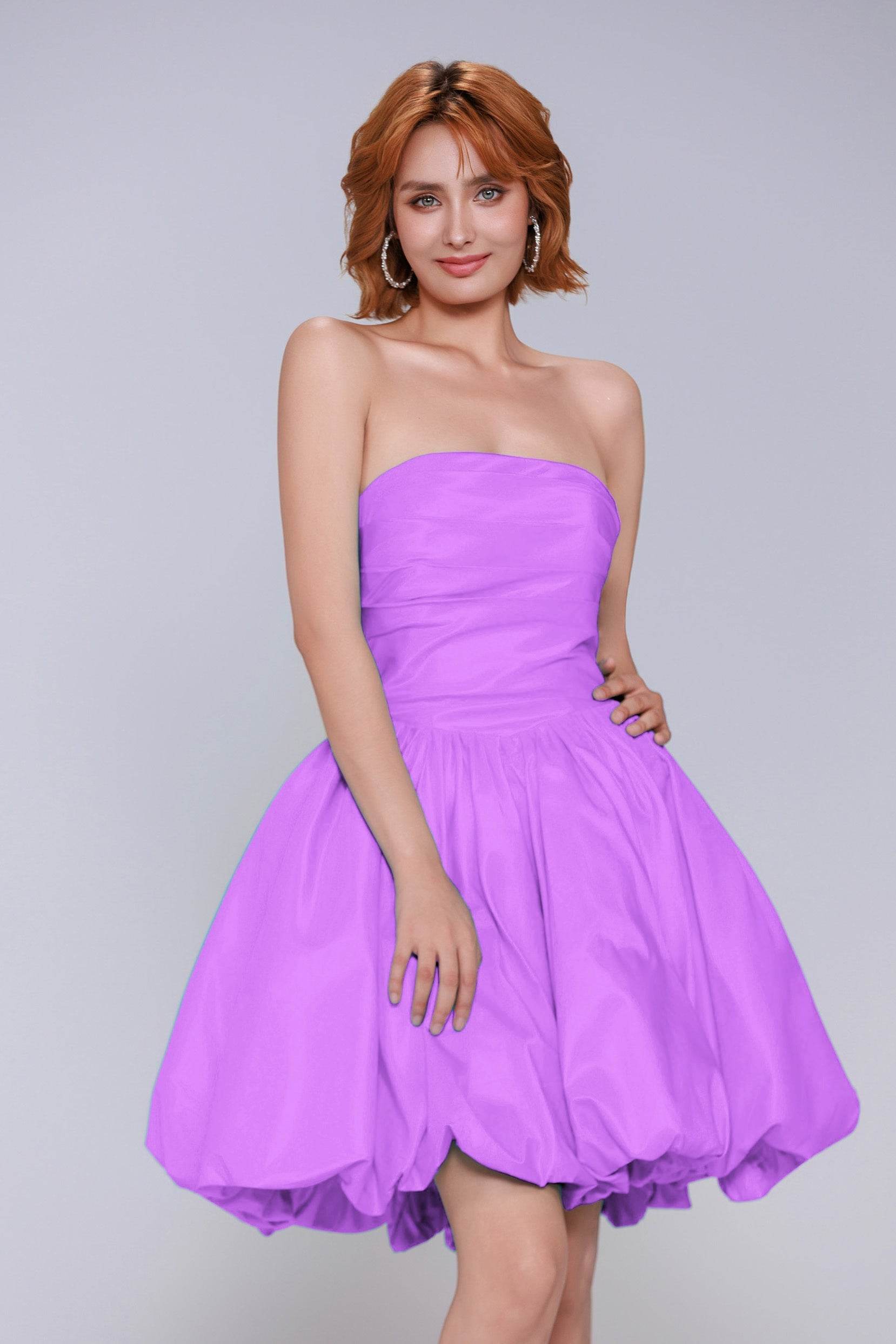 A-Line Mini Taffeta Homecoming Dress CS0951 - COCOMELODY