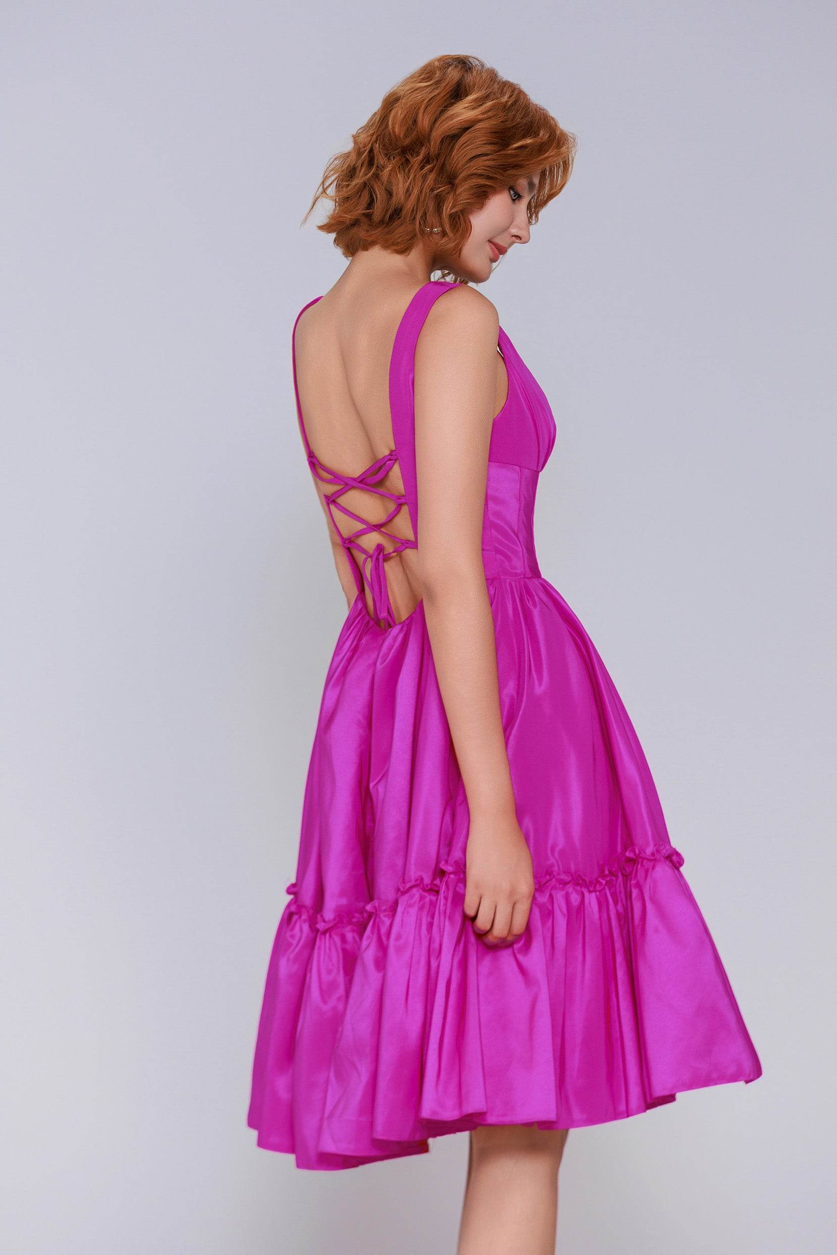 A-Line Mini Taffeta Homecoming Dress CS0952 - COCOMELODY