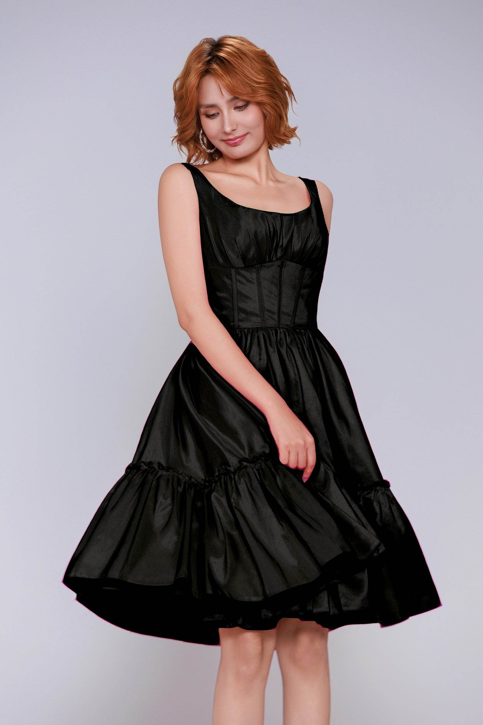A-Line Mini Taffeta Homecoming Dress CS0952 - COCOMELODY