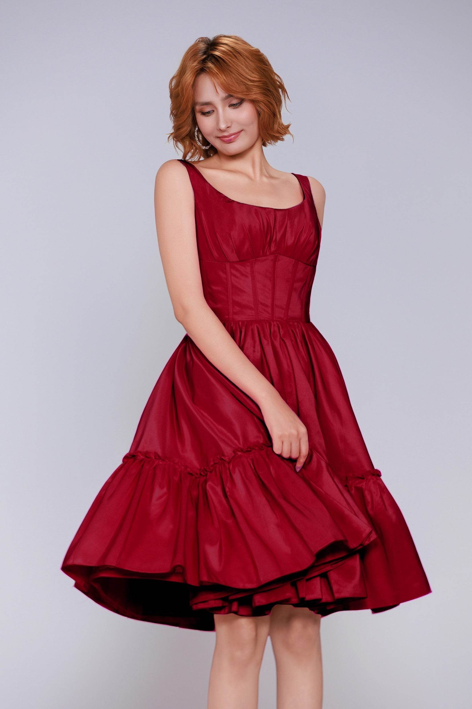 A-Line Mini Taffeta Homecoming Dress CS0952 - COCOMELODY