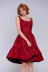 A-Line Mini Taffeta Homecoming Dress CS0952 - COCOMELODY