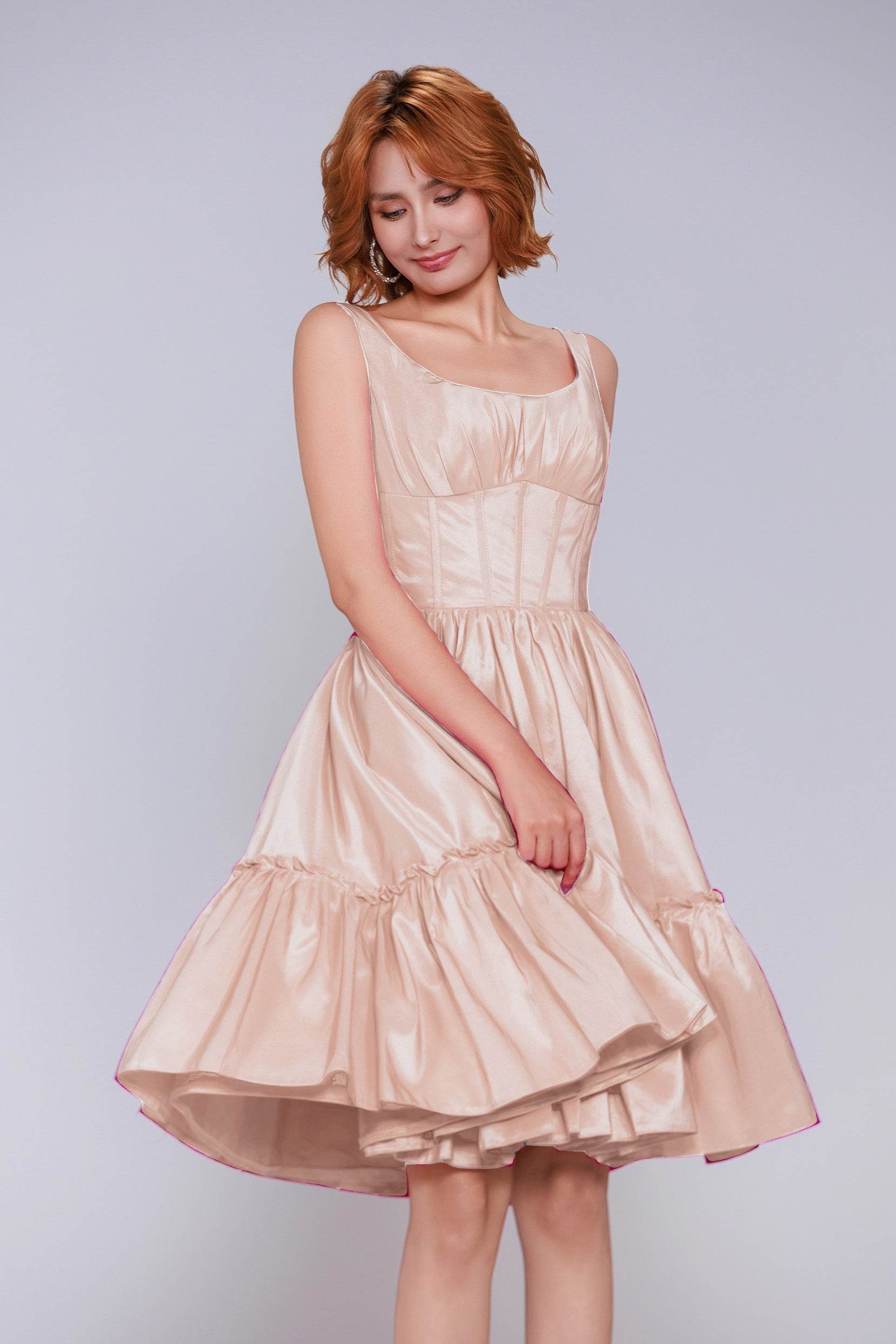 A-Line Mini Taffeta Homecoming Dress CS0952 - COCOMELODY