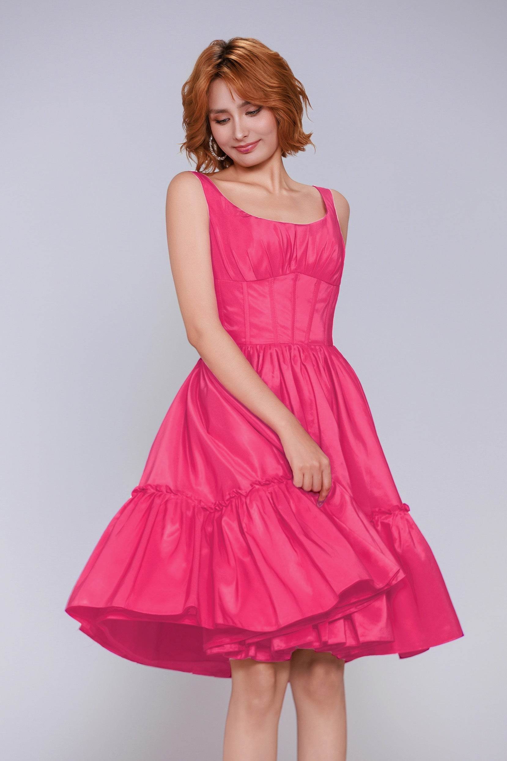 A-Line Mini Taffeta Homecoming Dress CS0952 - COCOMELODY