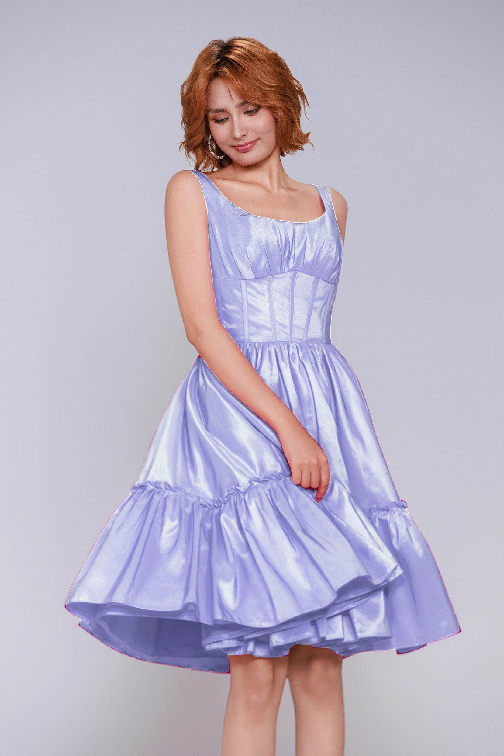 A-Line Mini Taffeta Homecoming Dress CS0952 - COCOMELODY