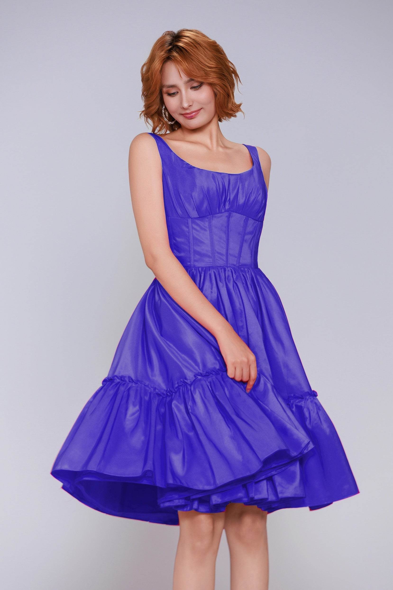 A-Line Mini Taffeta Homecoming Dress CS0952 - COCOMELODY