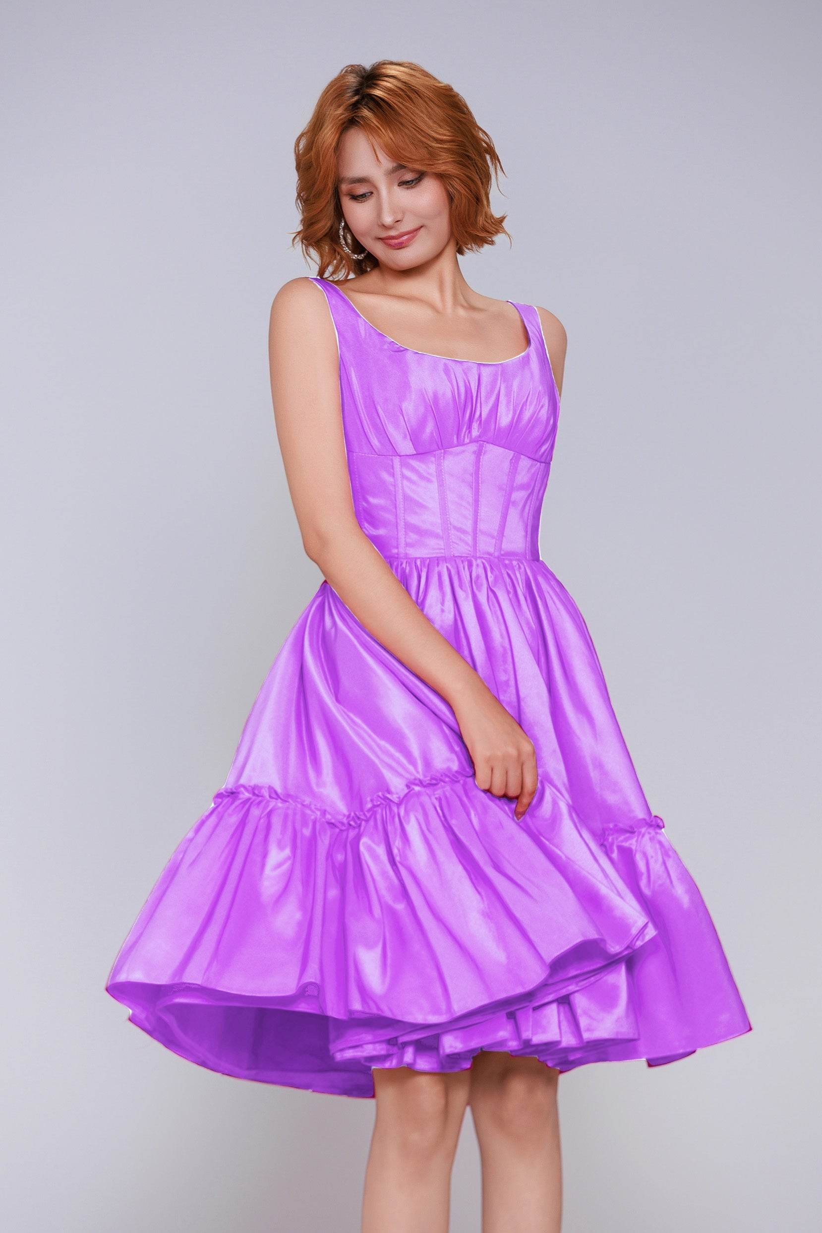 A-Line Mini Taffeta Homecoming Dress CS0952 - COCOMELODY