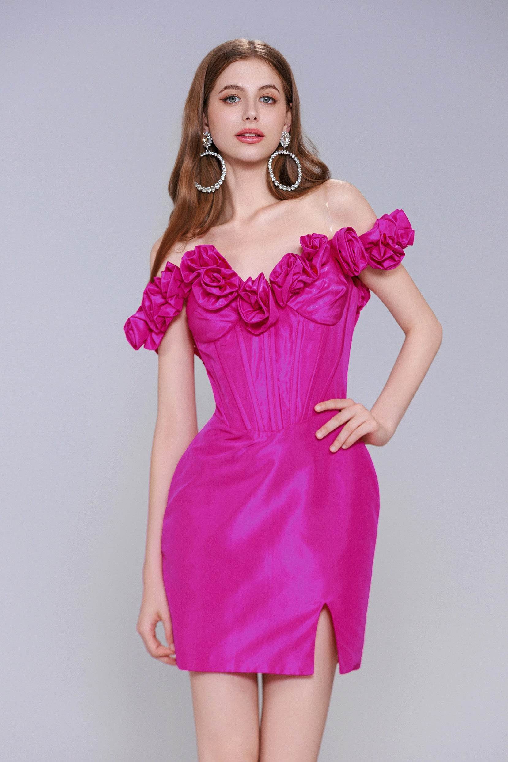 Sheath-Column Mini Taffeta Homecoming Dress CS0953 - COCOMELODY