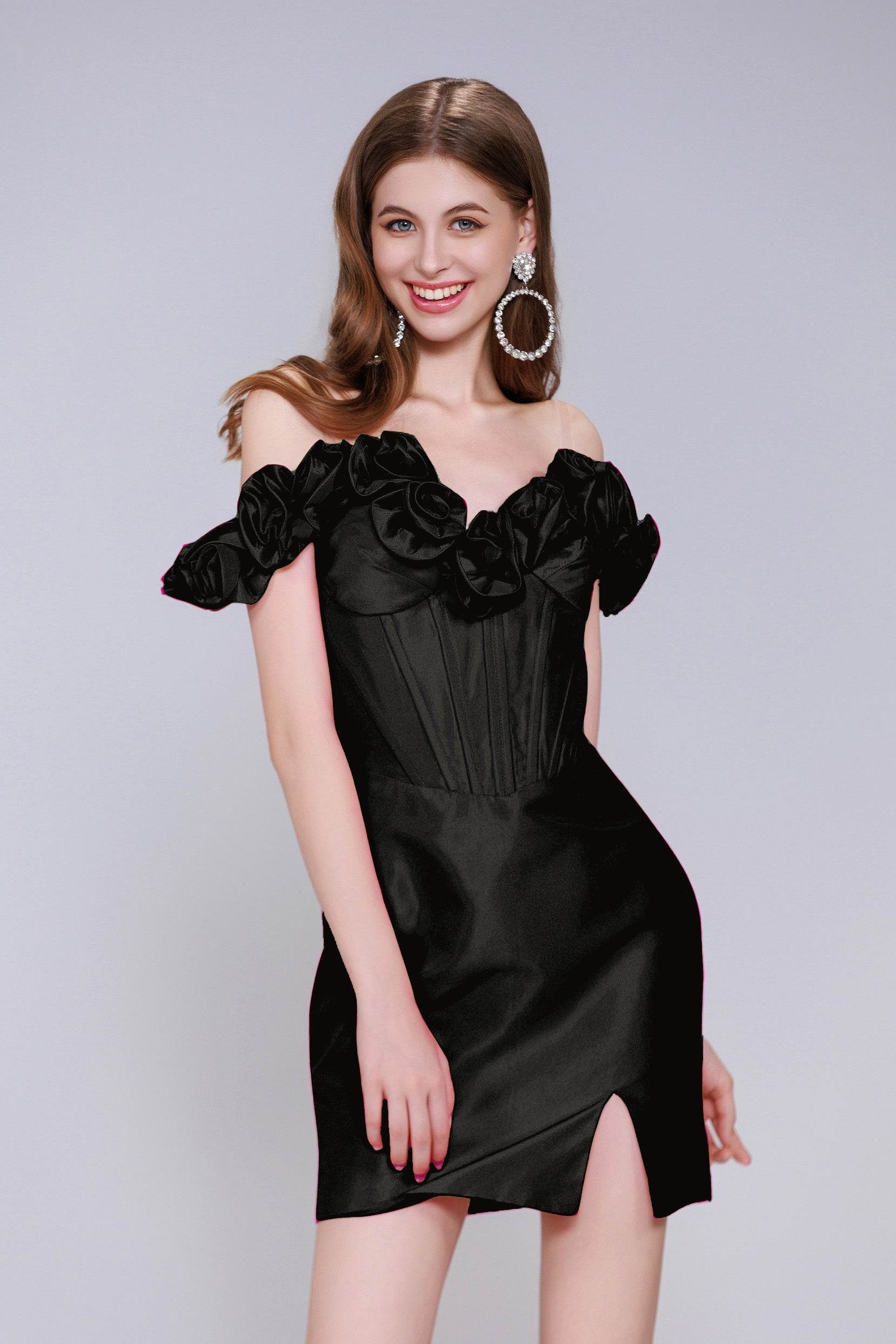 Sheath-Column Mini Taffeta Homecoming Dress CS0953 - COCOMELODY