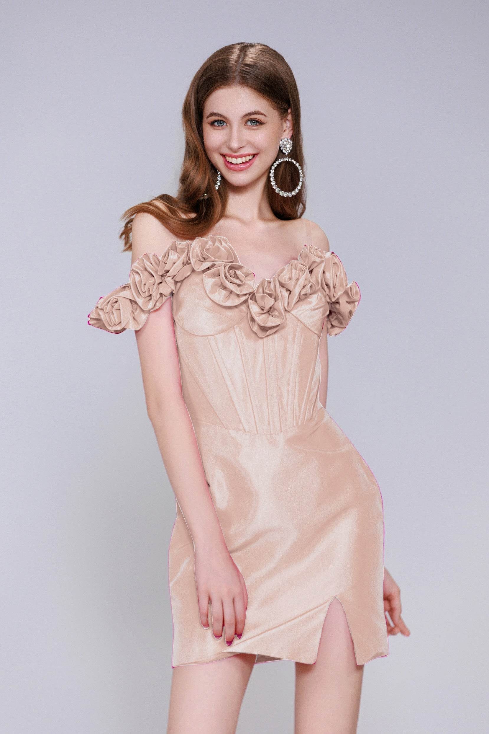 Sheath-Column Mini Taffeta Homecoming Dress CS0953 - COCOMELODY