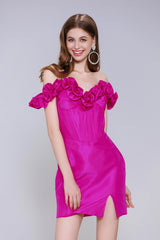 Sheath-Column Mini Taffeta Homecoming Dress CS0953 - COCOMELODY