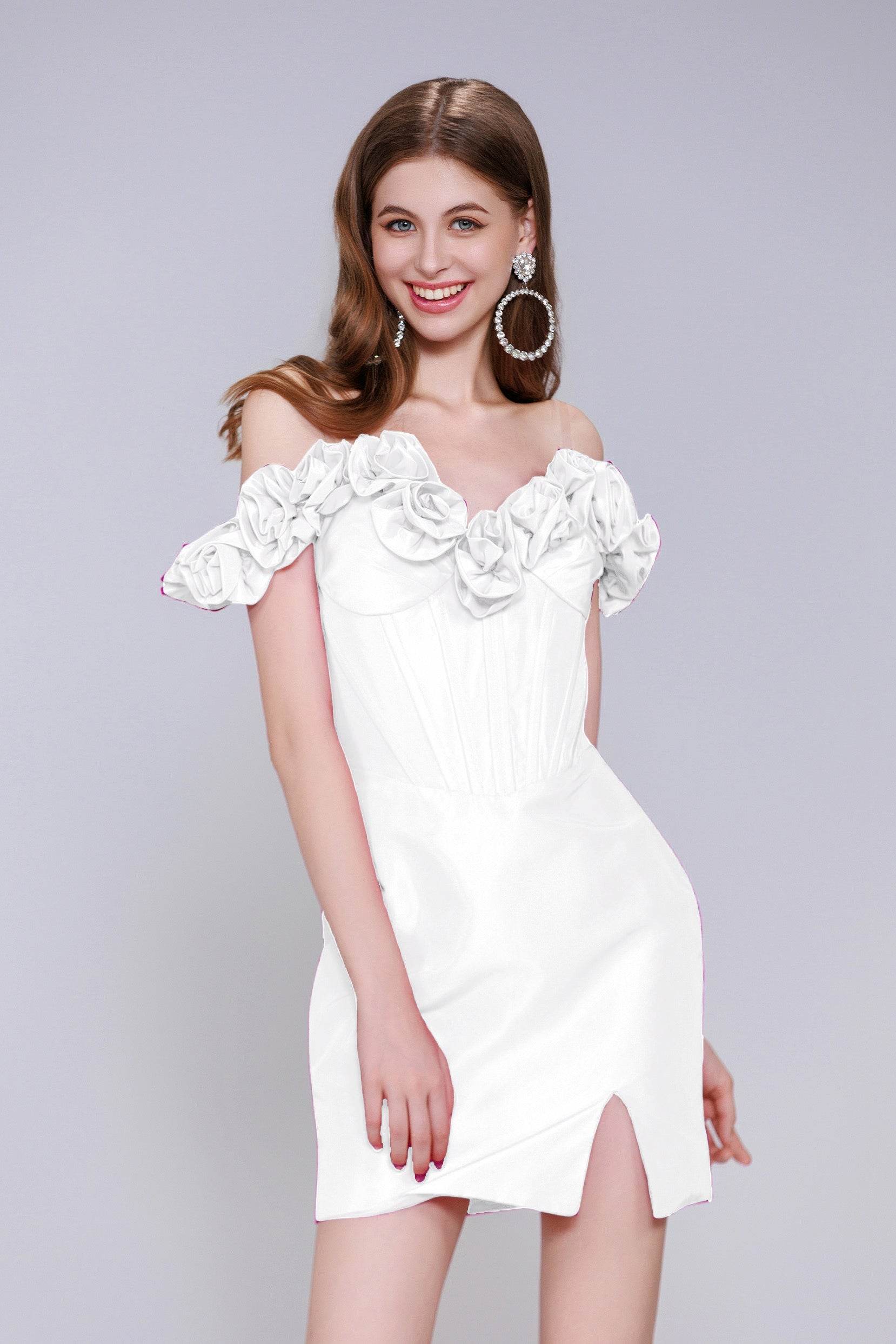 Sheath-Column Mini Taffeta Homecoming Dress CS0953 - COCOMELODY