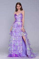 A-Line Maxi Organza Prom Dress CS0956 - COCOMELODY