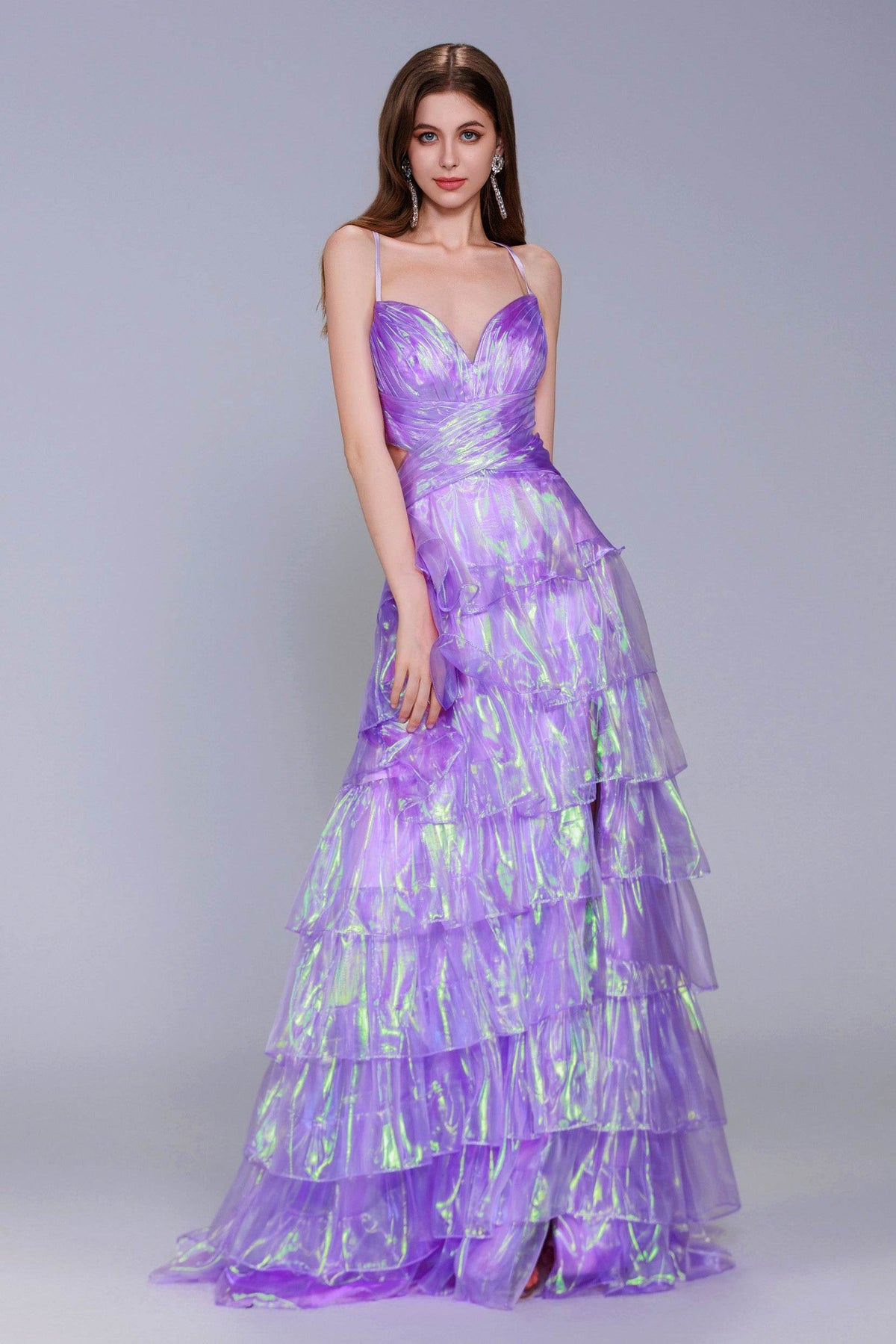 A-Line Maxi Organza Prom Dress CS0956 - COCOMELODY