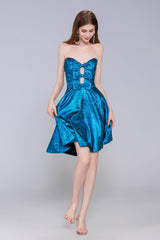 A-Line Mini Metallic Homecoming Dress CS0960 - COCOMELODY