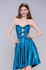 A-Line Mini Metallic Homecoming Dress CS0960 - COCOMELODY