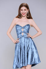A-Line Mini Metallic Homecoming Dress CS0960 - COCOMELODY