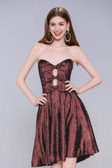 A-Line Mini Metallic Homecoming Dress CS0960 - COCOMELODY