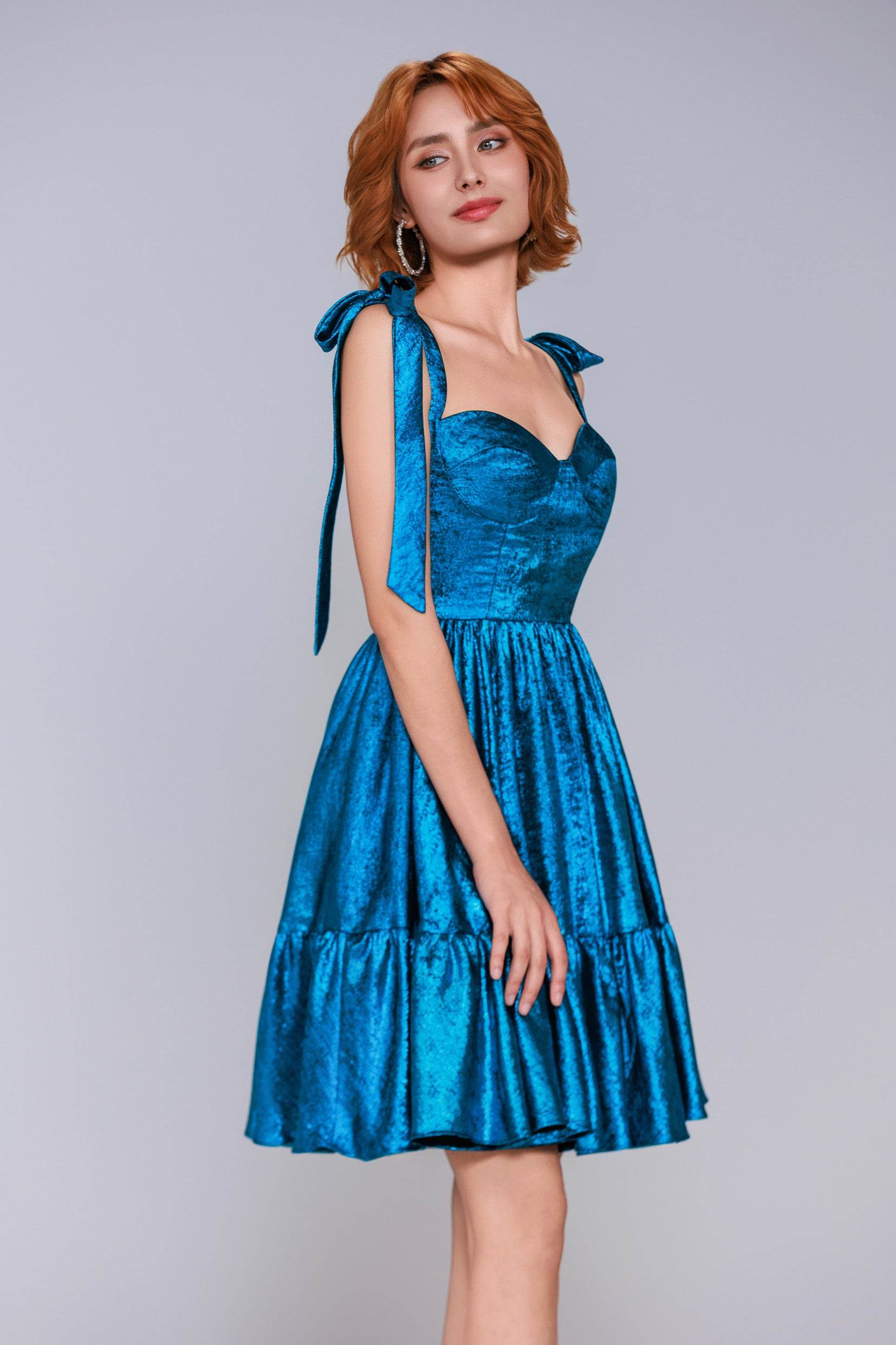 A-Line Mini Metallic Homecoming Dress CS0961 - COCOMELODY