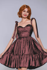 A-Line Mini Metallic Homecoming Dress CS0961 - COCOMELODY
