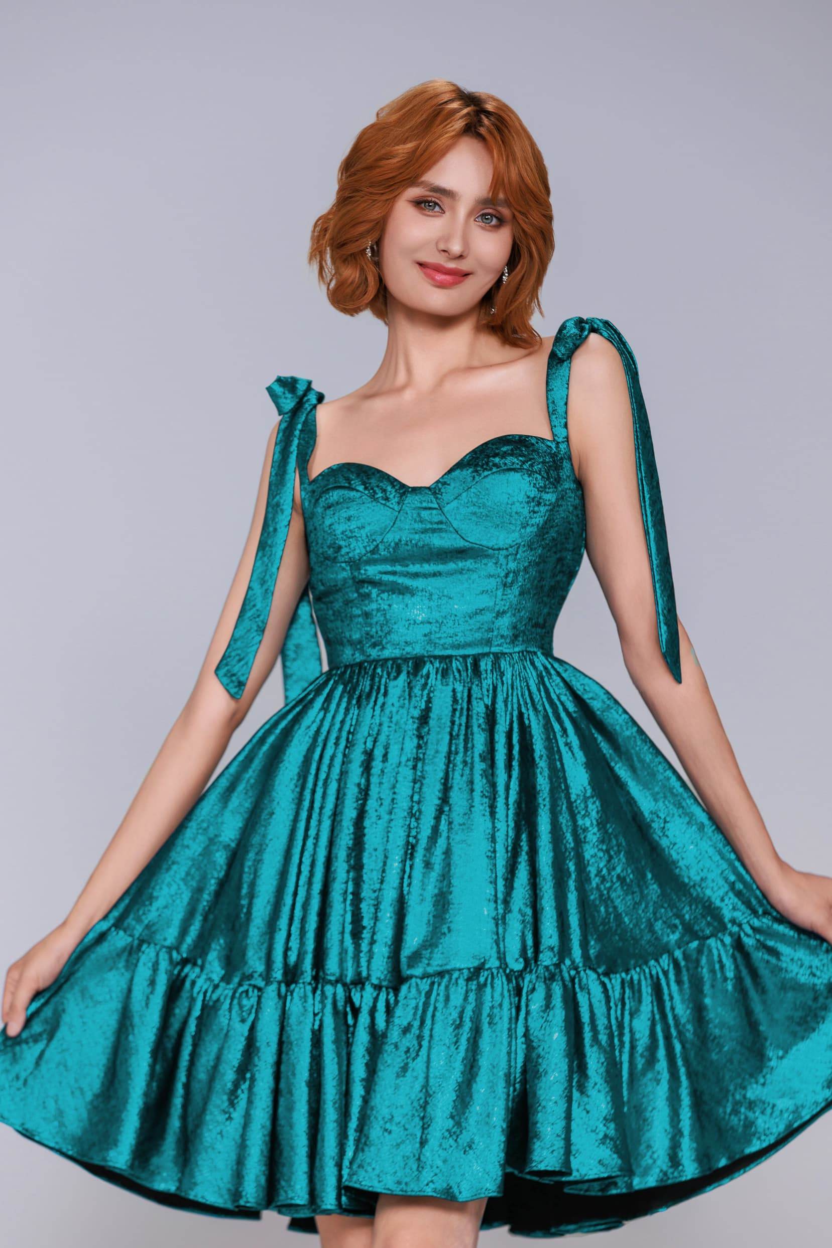 A-Line Mini Metallic Homecoming Dress CS0961 - COCOMELODY