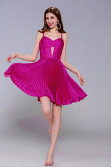 A-Line Mini Metallic Homecoming Dress CS0962 - COCOMELODY