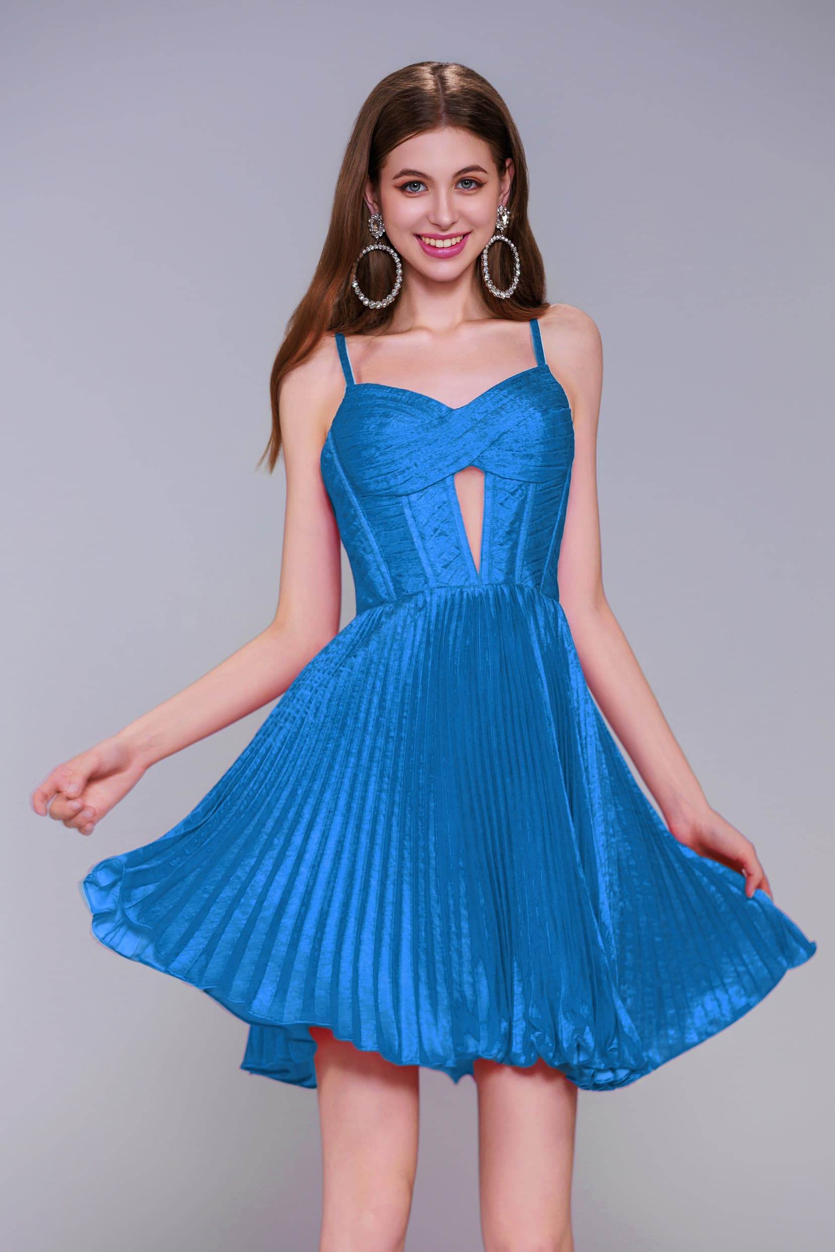 A-Line Mini Metallic Homecoming Dress CS0962 - COCOMELODY