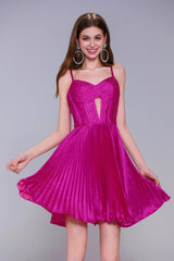 A-Line Mini Metallic Homecoming Dress CS0962 - COCOMELODY