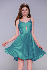 A-Line Mini Metallic Homecoming Dress CS0962 - COCOMELODY