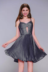 A-Line Mini Metallic Homecoming Dress CS0962 - COCOMELODY