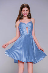 A-Line Mini Metallic Homecoming Dress CS0962 - COCOMELODY