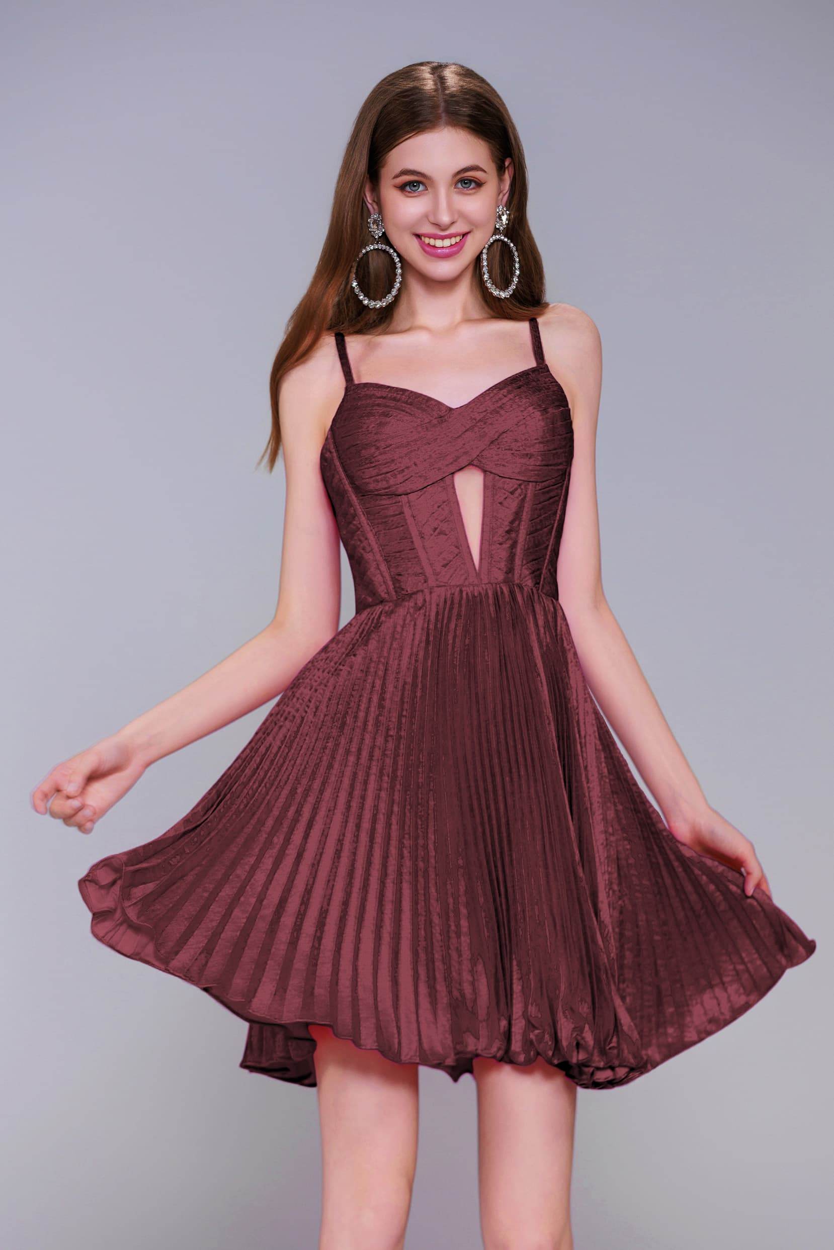 A-Line Mini Metallic Homecoming Dress CS0962 - COCOMELODY