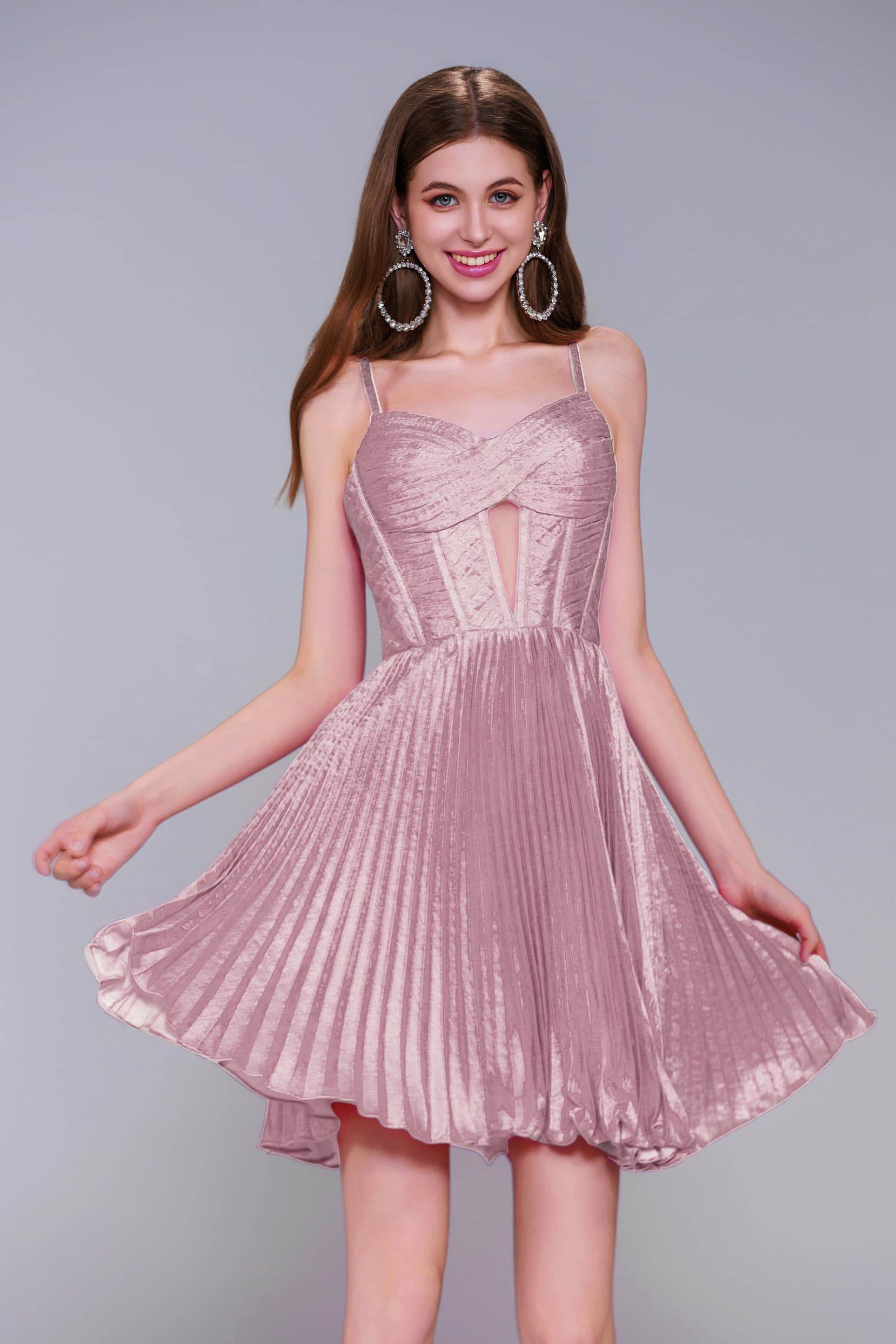 A-Line Mini Metallic Homecoming Dress CS0962 - COCOMELODY