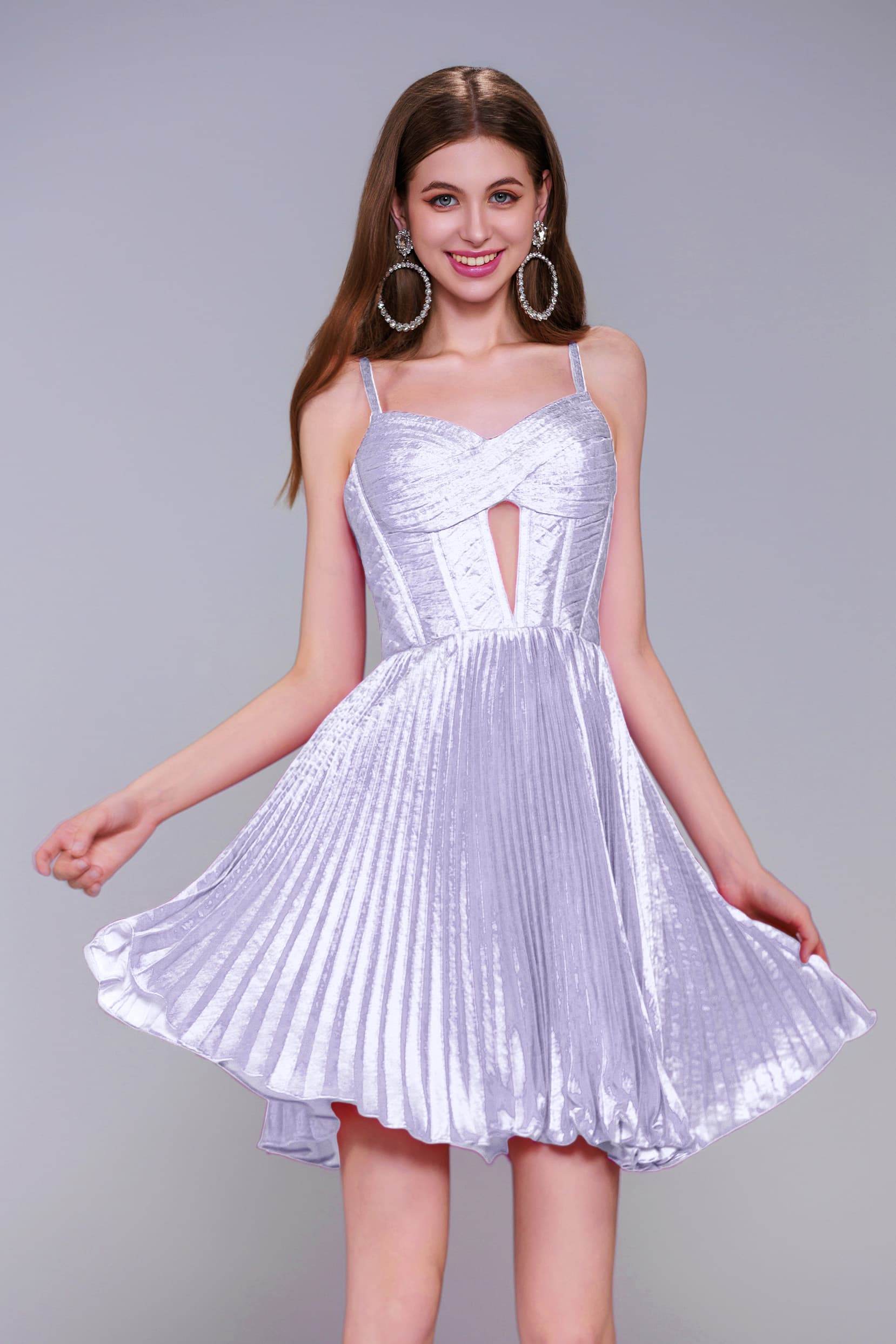 A-Line Mini Metallic Homecoming Dress CS0962 - COCOMELODY