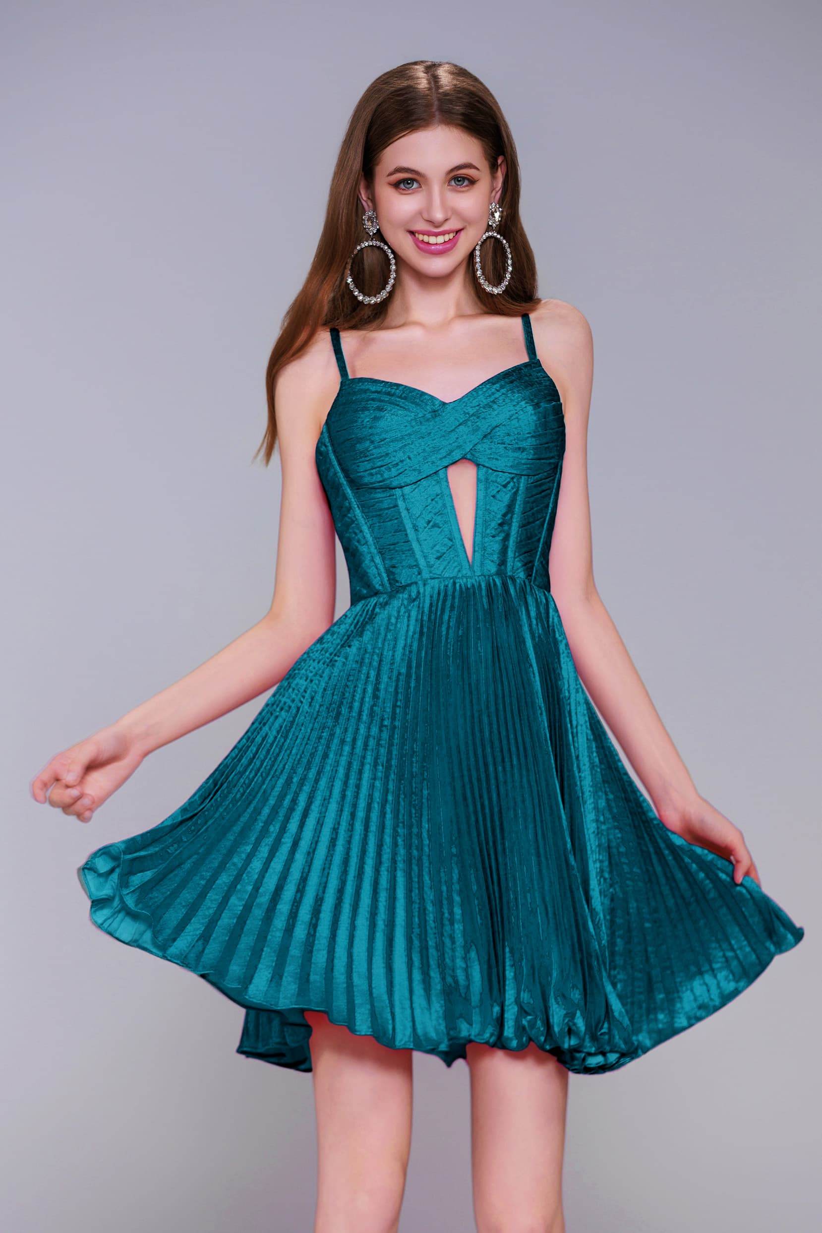 A-Line Mini Metallic Homecoming Dress CS0962 - COCOMELODY