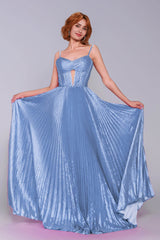 A-Line Maxi Metallic Prom Dress CS0963 - COCOMELODY