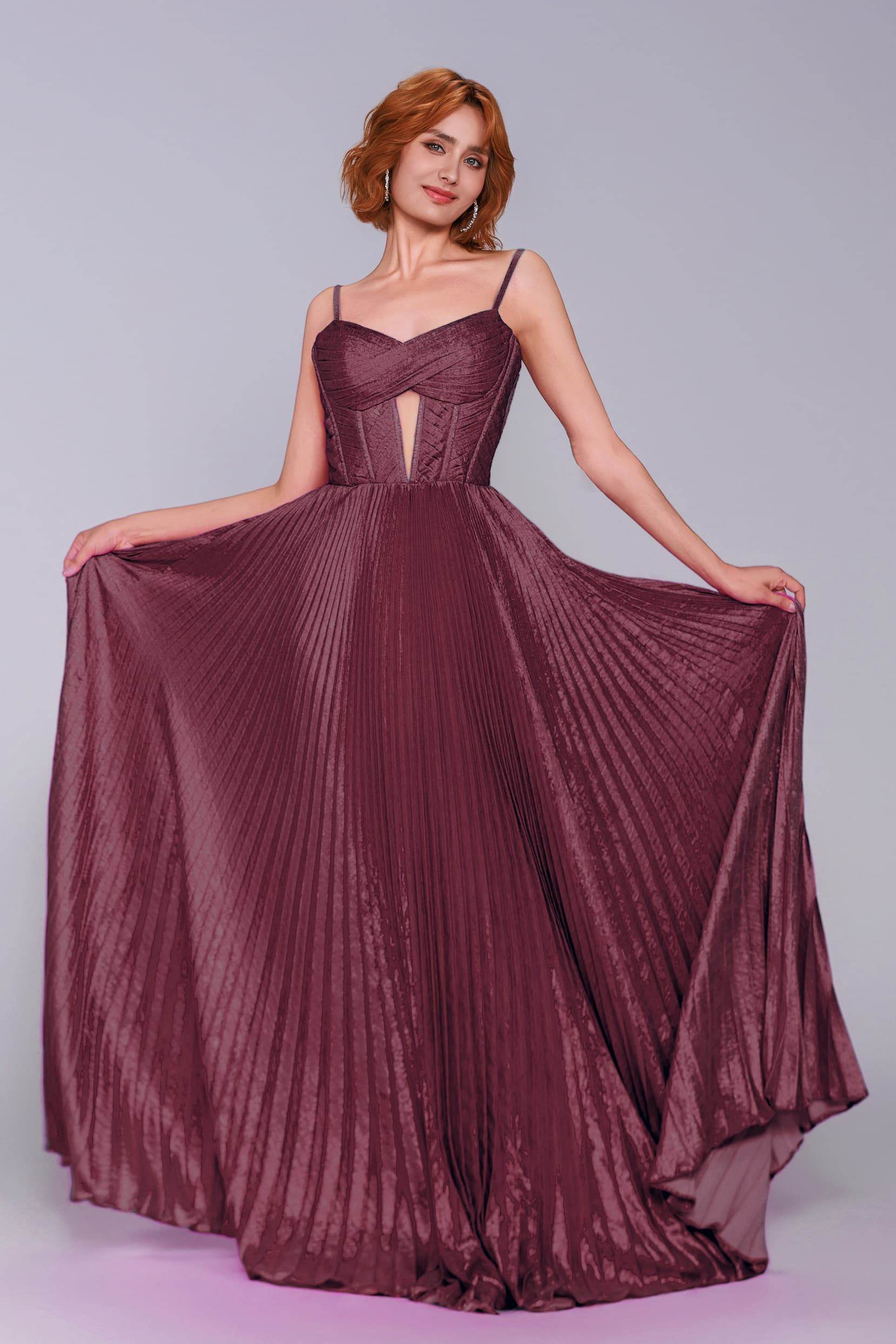 A-Line Maxi Metallic Prom Dress CS0963 - COCOMELODY