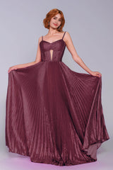A-Line Maxi Metallic Prom Dress CS0963 - COCOMELODY