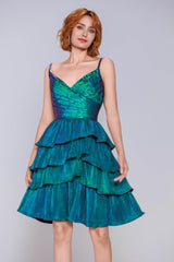 Ball Gown Mini Metallic Homecoming Dress CS0964 - COCOMELODY