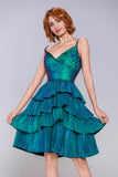 Ball Gown Mini Metallic Homecoming Dress CS0964 - COCOMELODY