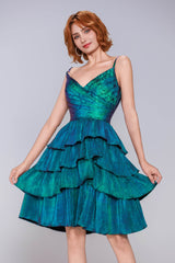Ball Gown Mini Metallic Homecoming Dress CS0964 - COCOMELODY