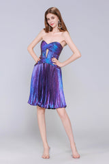 A-Line Mini Metallic Homecoming Dress CS0965 - COCOMELODY