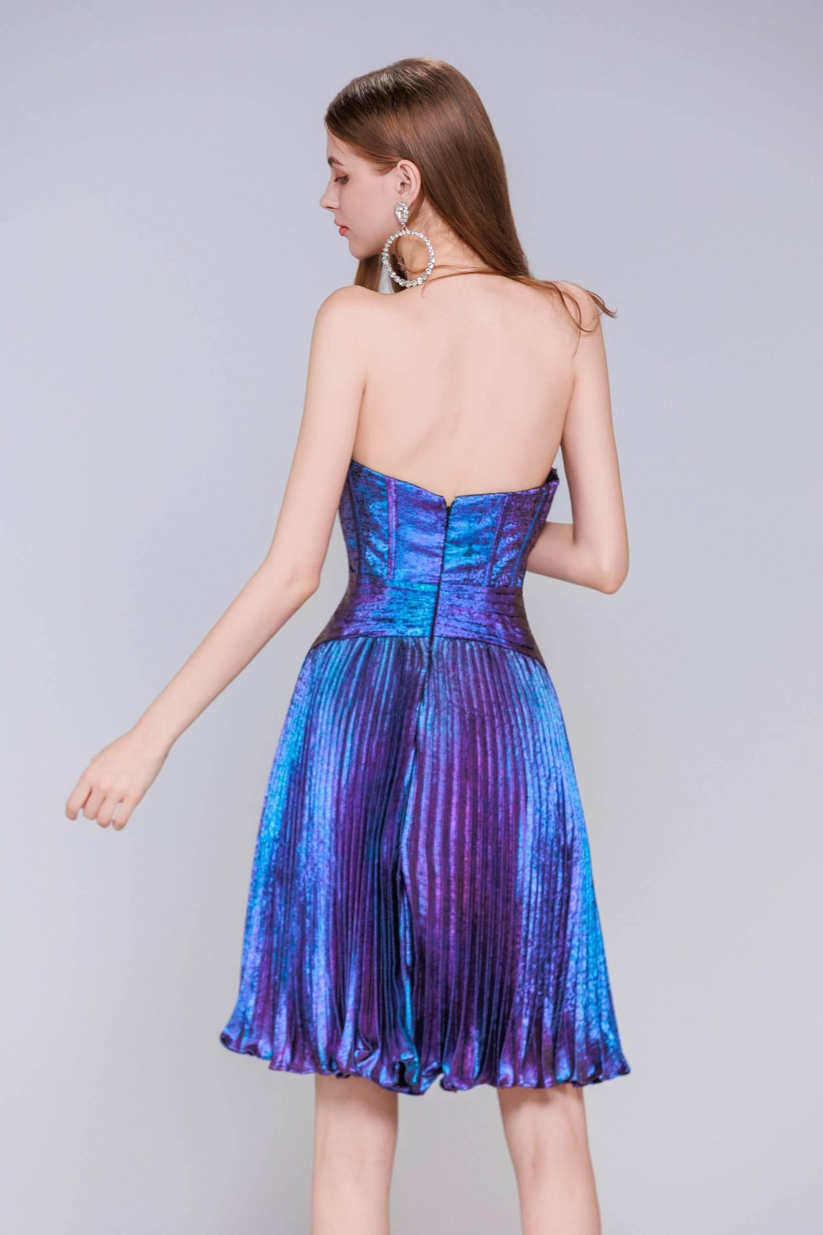 A-Line Mini Metallic Homecoming Dress CS0965 - COCOMELODY