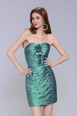 Sheath-Column Mini Metallic Homecoming Dress CS0966 - COCOMELODY